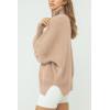 imageImily Bela Womens Tunic Sweater Fall Long Sleeve 14 Zip Pullover Sweaters Oversized Slouchy Ribbed Knit Sweatshirt with SlitKhaki