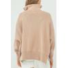 imageImily Bela Womens Tunic Sweater Fall Long Sleeve 14 Zip Pullover Sweaters Oversized Slouchy Ribbed Knit Sweatshirt with SlitKhaki
