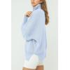 imageImily Bela Womens Tunic Sweater Fall Long Sleeve 14 Zip Pullover Sweaters Oversized Slouchy Ribbed Knit Sweatshirt with SlitLight Blue