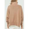 imageImily Bela Womens Tunic Sweater Fall Long Sleeve 14 Zip Pullover Sweaters Oversized Slouchy Ribbed Knit Sweatshirt with SlitLight Brown
