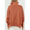 imageImily Bela Womens Tunic Sweater Fall Long Sleeve 14 Zip Pullover Sweaters Oversized Slouchy Ribbed Knit Sweatshirt with SlitOrange