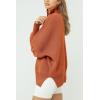 imageImily Bela Womens Tunic Sweater Fall Long Sleeve 14 Zip Pullover Sweaters Oversized Slouchy Ribbed Knit Sweatshirt with SlitOrange
