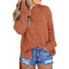 imageImily Bela Womens Fuzzy Knitted Sweater Sherpa Fleece Side Slit Full Sleeve Jumper OutwearsRed Brick