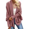 imageImily Bela Womens Kimono Batwing Cable Knitted Slouchy Oversized Wrap Cardigan SweaterZ3red Bean Paste
