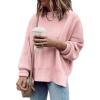 imageImily Bela Womens Oversized Tunic Sweaters Fall Slouchy Long Sleeve Ribbed Knit Side Slit Pullover JumperZ2pink