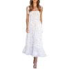 imageImily Bela Womens Summer Dress Tie Strap Boho Floral Beach Dress Square Neck Ruffle Sun Dresses A Line Smocked Maxi DressWhite