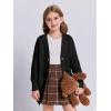imageImily Bela Girls Sweaters Kids Open Front Button Down Knit Cardigans with PocketsBlack