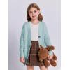 imageImily Bela Girls Sweaters Kids Open Front Button Down Knit Cardigans with PocketsBlue