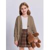 imageImily Bela Girls Sweaters Kids Open Front Button Down Knit Cardigans with PocketsKhaki