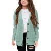 imageImily Bela Girls Sweaters Kids Open Front Button Down Knit Cardigans with PocketsMint Green