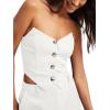 imageImily Bela Womens Corset Tops Cropped Going Out Strapless Shirred Back Button Down Bustier Bodyshaper