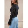 imageImily Bela Womens Long Sleeve Scoop Neck Tops Going Out Crop Tops Sexy Slim Fit Blouses Lace ShirtsBlack