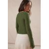 imageImily Bela Womens Long Sleeve Scoop Neck Tops Going Out Crop Tops Sexy Slim Fit Blouses Lace ShirtsGreen