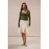 imageImily Bela Womens Long Sleeve Scoop Neck Tops Going Out Crop Tops Sexy Slim Fit Blouses Lace ShirtsGreen