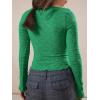 imageImily Bela Womens Long Sleeve Scoop Neck Tops Going Out Crop Tops Sexy Slim Fit Blouses Lace ShirtsLight Green