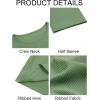 imageImily Bela Womens Ribbed Knit Crewneck Crop Tops Basic Slim Fit T Shirts Half Sleeve 2025 Summer Trendy Y2k TeeArmy Green