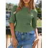 imageImily Bela Womens Ribbed Knit Crewneck Crop Tops Basic Slim Fit T Shirts Half Sleeve 2025 Summer Trendy Y2k TeeArmy Green