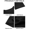 imageImily Bela Womens Ribbed Knit Crewneck Crop Tops Basic Slim Fit T Shirts Half Sleeve 2025 Summer Trendy Y2k TeeBlack