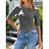 imageImily Bela Womens Ribbed Knit Crewneck Crop Tops Basic Slim Fit T Shirts Half Sleeve 2025 Summer Trendy Y2k TeeDark Grey