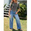 imageImily Bela Womens Ribbed Knit Crewneck Crop Tops Basic Slim Fit T Shirts Half Sleeve 2025 Summer Trendy Y2k TeeDark Grey