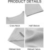 imageImily Bela Womens Ribbed Knit Crewneck Crop Tops Basic Slim Fit T Shirts Half Sleeve 2025 Summer Trendy Y2k TeeGrey