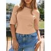 imageImily Bela Womens Ribbed Knit Crewneck Crop Tops Basic Slim Fit T Shirts Half Sleeve 2025 Summer Trendy Y2k TeeKhaki