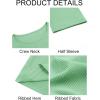 imageImily Bela Womens Ribbed Knit Crewneck Crop Tops Basic Slim Fit T Shirts Half Sleeve 2025 Summer Trendy Y2k TeeLight Green
