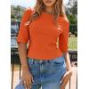 imageImily Bela Womens Ribbed Knit Crewneck Crop Tops Basic Slim Fit T Shirts Half Sleeve 2025 Summer Trendy Y2k TeeOrange