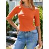 imageImily Bela Womens Ribbed Knit Crewneck Crop Tops Basic Slim Fit T Shirts Half Sleeve 2025 Summer Trendy Y2k TeeOrange