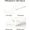 imageImily Bela Womens Ribbed Knit Crewneck Crop Tops Basic Slim Fit T Shirts Half Sleeve 2025 Summer Trendy Y2k TeeWhite