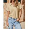 imageImily Bela Womens Short Sleeve Polo Shirts V Neck Business Dressy Casual Tops Summer Collared Trendy TeesApricot
