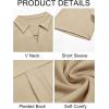 imageImily Bela Womens Short Sleeve Polo Shirts V Neck Business Dressy Casual Tops Summer Collared Trendy TeesApricot