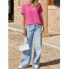 imageImily Bela Womens Short Sleeve Polo Shirts V Neck Business Dressy Casual Tops Summer Collared Trendy TeesRose Red