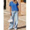 imageImily Bela Womens Short Sleeve Polo Shirts V Neck Business Dressy Casual Tops Summer Collared Trendy TeesRoyal