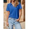 imageImily Bela Womens Short Sleeve Polo Shirts V Neck Business Dressy Casual Tops Summer Collared Trendy TeesRoyal