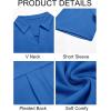 imageImily Bela Womens Short Sleeve Polo Shirts V Neck Business Dressy Casual Tops Summer Collared Trendy TeesRoyal