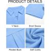 imageImily Bela Womens Short Sleeve Polo Shirts V Neck Business Dressy Casual Tops Summer Collared Trendy TeesSky Blue