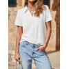 imageImily Bela Womens Short Sleeve Polo Shirts V Neck Business Dressy Casual Tops Summer Collared Trendy TeesWhite