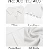 imageImily Bela Womens Short Sleeve Polo Shirts V Neck Business Dressy Casual Tops Summer Collared Trendy TeesWhite