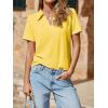 imageImily Bela Womens Short Sleeve Polo Shirts V Neck Business Dressy Casual Tops Summer Collared Trendy TeesYellow