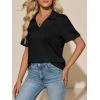 imageImily Bela Womens Short Sleeve Polo T Shirts V Neck Summer Casual Basic Tee TopsBlack