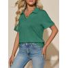 imageImily Bela Womens Short Sleeve Polo T Shirts V Neck Summer Casual Basic Tee TopsDark Green
