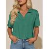imageImily Bela Womens Short Sleeve Polo T Shirts V Neck Summer Casual Basic Tee TopsDark Green