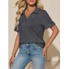 imageImily Bela Womens Short Sleeve Polo T Shirts V Neck Summer Casual Basic Tee TopsDark Grey