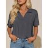 imageImily Bela Womens Short Sleeve Polo T Shirts V Neck Summer Casual Basic Tee TopsDark Grey