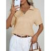 imageImily Bela Womens Short Sleeve Polo T Shirts V Neck Summer Casual Basic Tee TopsKhaki