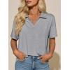 imageImily Bela Womens Short Sleeve Polo T Shirts V Neck Summer Casual Basic Tee TopsLight Grey