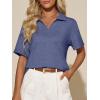 imageImily Bela Womens Short Sleeve Polo T Shirts V Neck Summer Casual Basic Tee TopsNavy