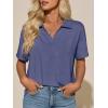 imageImily Bela Womens Short Sleeve Polo T Shirts V Neck Summer Casual Basic Tee TopsNavy
