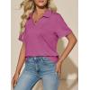 imageImily Bela Womens Short Sleeve Polo T Shirts V Neck Summer Casual Basic Tee TopsRose Red